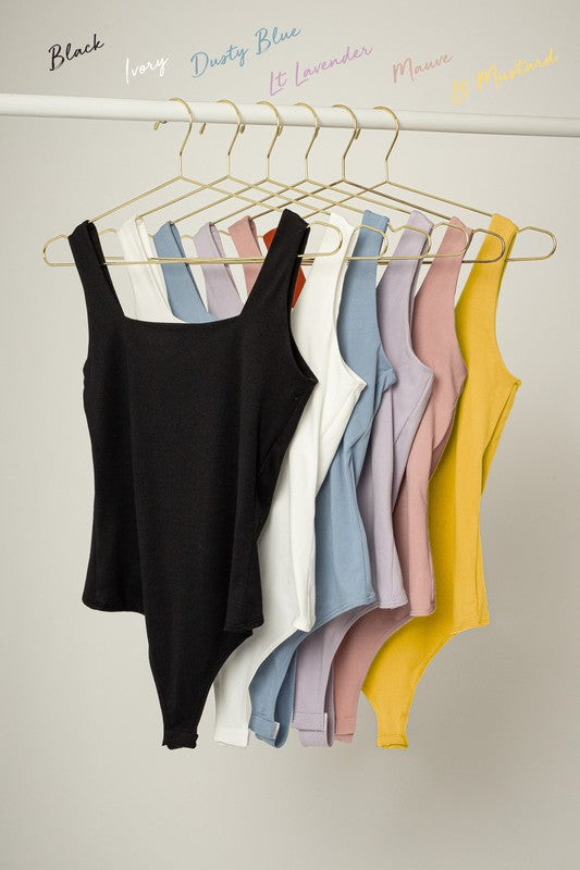 Square Neck Tank Bodysuit - 1985 the VAULT Boutique