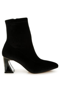 Arcturus Flared Block Heel Velvet Boots - 1985 the VAULT Boutique