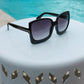 Black Gray Megan Oversized Gradient Sunglasses - 1985 the VAULT Boutique