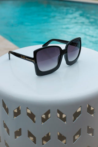 Black Gray Megan Oversized Gradient Sunglasses - 1985 the VAULT Boutique