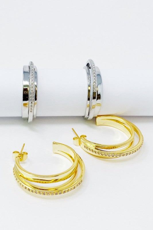 Irene Dimensional Hoop Earrings - 1985 the VAULT Boutique