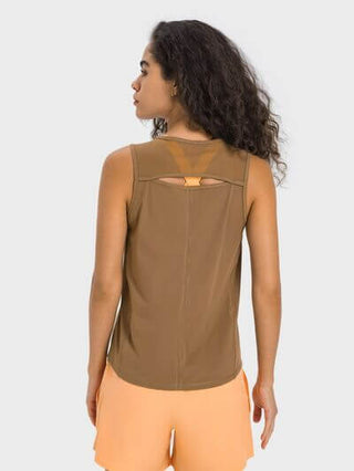 Millennia Cutout Back Round Neck Active Tank - 1985 the VAULT Boutique