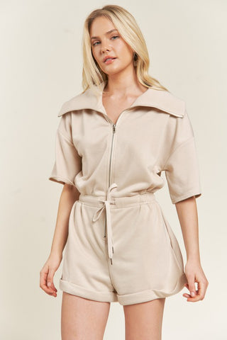 TERRY ZIP FRONT ROMPER - 1985 the VAULT Boutique