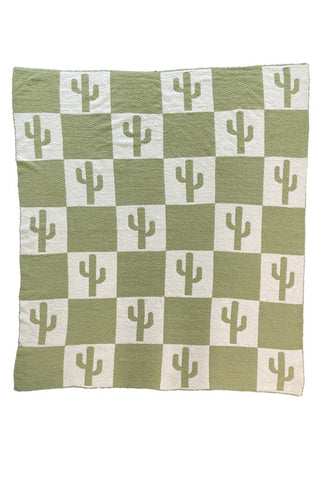 Cherry & Green Checkered Novelty Blanket - 1985 the VAULT Boutique