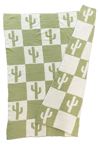 Cherry & Green Checkered Novelty Blanket - 1985 the VAULT Boutique