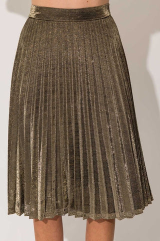 Lurex Fabric Pleated Midi Skirt - 1985 the VAULT Boutique