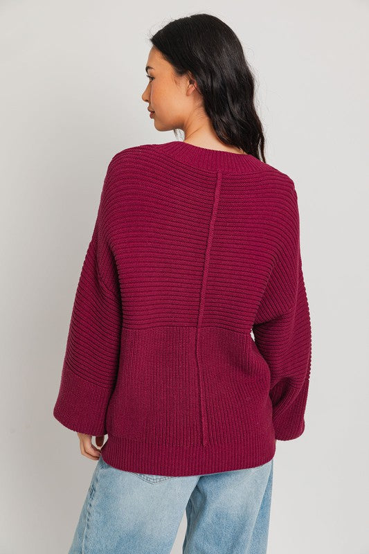 Ribbed Knitted Sweater - 1985 the VAULT Boutique