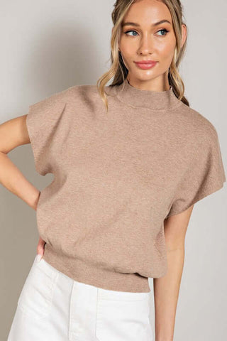 Mock Neck Short Sleeve Top - 1985 the VAULT Boutique