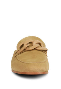 Krizia Chunky Chain Suede Slip On Loafers - 1985 the VAULT Boutique