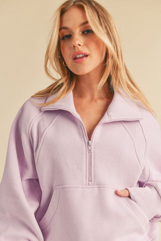 Dove Funnel Neck Half Zip - 1985 the VAULT Boutique