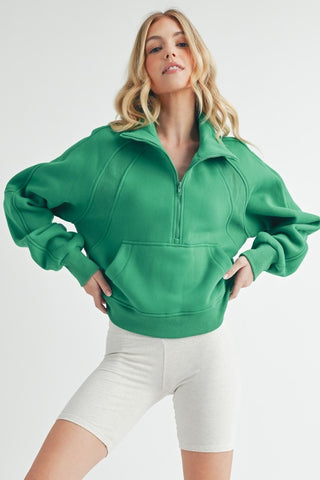 Dove Funnel Neck Half Zip - 1985 the VAULT Boutique