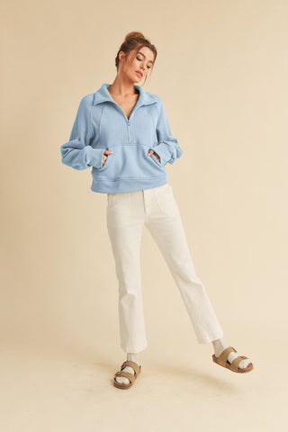 Dove Funnel Neck Half Zip - 1985 the VAULT Boutique