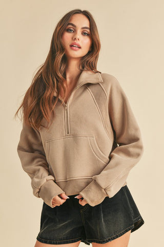 Dove Funnel Neck Half Zip - 1985 the VAULT Boutique