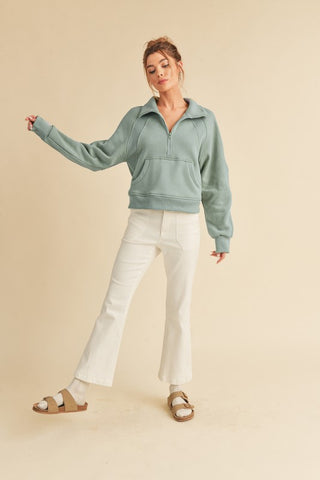 Dove Funnel Neck Half Zip - 1985 the VAULT Boutique