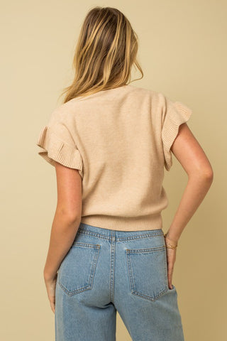 Ruffle Sleeve Knit Top - 1985 the VAULT Boutique