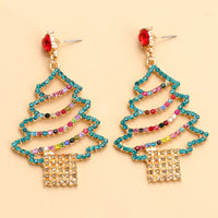 Rhinestone Alloy Christmas Tree Earrings - 1985 the VAULT Boutique