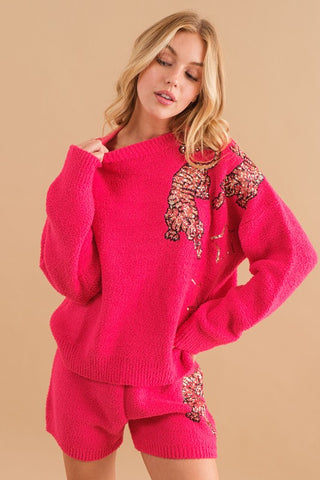 Cozy Soft Knitted Tiger Star Lounge Set - 1985 the VAULT Boutique