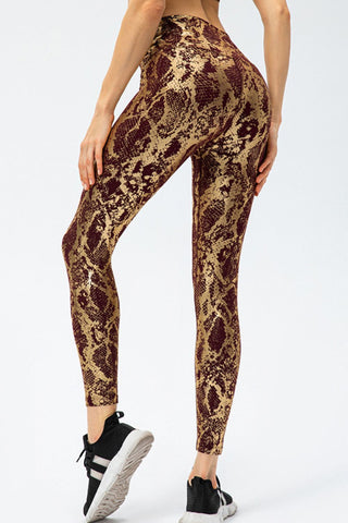 Animal Print Slim Fit Wide Waistband Long Sports Pants - 1985 the VAULT Boutique