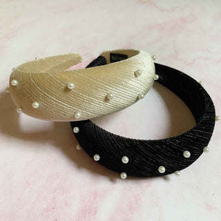 Silky Velvet Pearl Headband - 1985 the VAULT Boutique