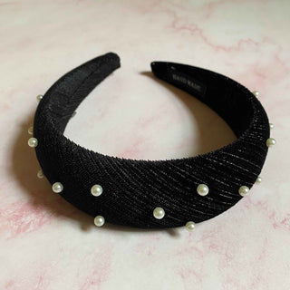 Silky Velvet Pearl Headband - 1985 the VAULT Boutique