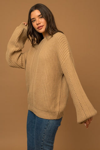 Balloon Sleeve Braid Sweater - 1985 the VAULT Boutique