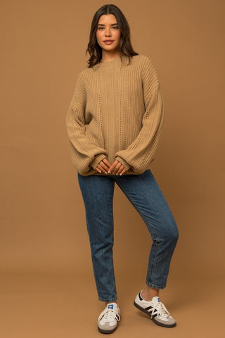 Balloon Sleeve Braid Sweater - 1985 the VAULT Boutique