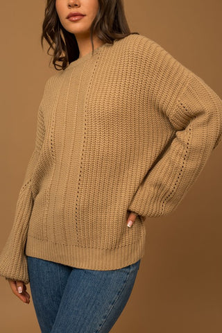 Balloon Sleeve Braid Sweater - 1985 the VAULT Boutique