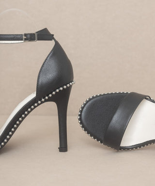 OASIS SOCIETY Dublin Metal Stud Open Toe Heels - 1985 the VAULT Boutique