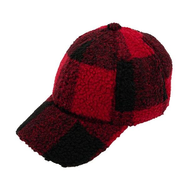 CC Brand Buffalo Plaid Checkered Pattern Sherpa Cap - 1985 the VAULT Boutique