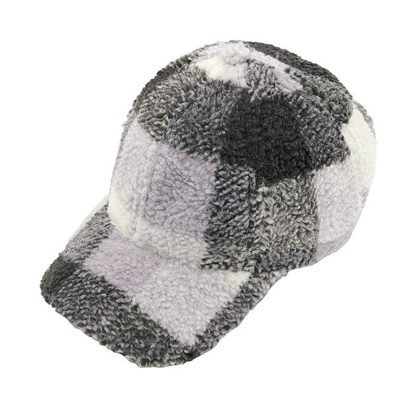 CC Brand Buffalo Plaid Checkered Pattern Sherpa Cap - 1985 the VAULT Boutique