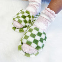 Luxe Lounge Checker Cozy Slippers - 1985 the VAULT Boutique