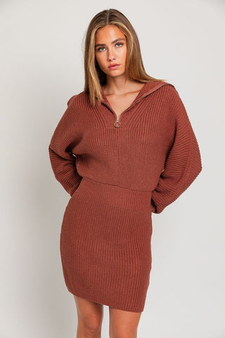 Zipper Sweater Dress - 1985 the VAULT Boutique