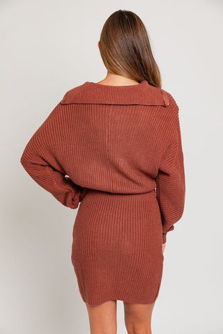 Zipper Sweater Dress - 1985 the VAULT Boutique