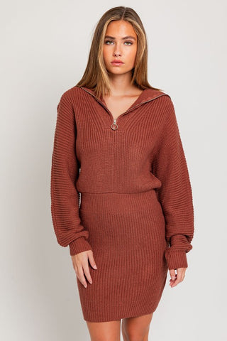 Zipper Sweater Dress - 1985 the VAULT Boutique