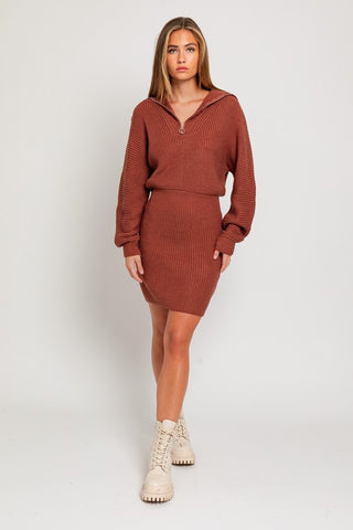 Zipper Sweater Dress - 1985 the VAULT Boutique