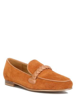 Echo Suede Leather Braided Detail Loafers - 1985 the VAULT Boutique