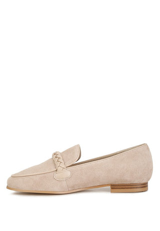 Echo Suede Leather Braided Detail Loafers - 1985 the VAULT Boutique