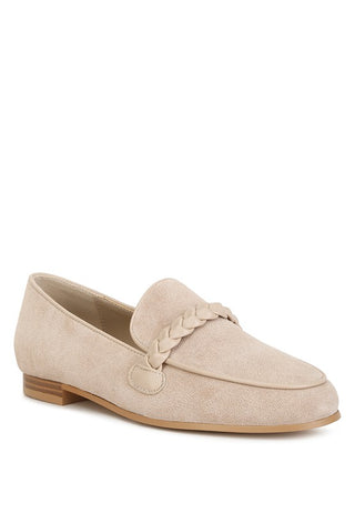 Echo Suede Leather Braided Detail Loafers - 1985 the VAULT Boutique