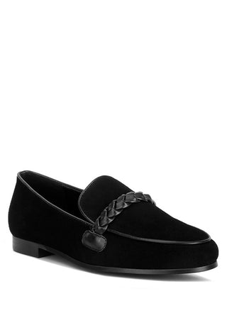 Echo Suede Leather Braided Detail Loafers - 1985 the VAULT Boutique