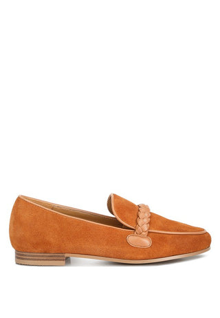 Echo Suede Leather Braided Detail Loafers - 1985 the VAULT Boutique