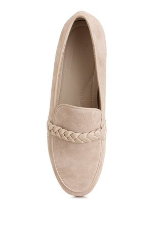 Echo Suede Leather Braided Detail Loafers - 1985 the VAULT Boutique