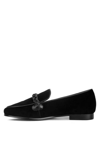 Echo Suede Leather Braided Detail Loafers - 1985 the VAULT Boutique