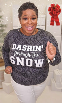 Soft Ideal Chenille Dashin Through the Snow LS Tee