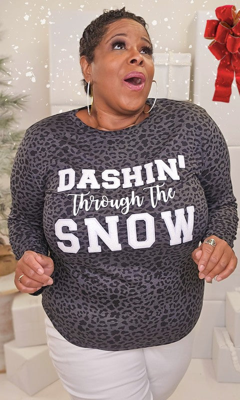 Soft Ideal Chenille Dashin Through the Snow LS Tee