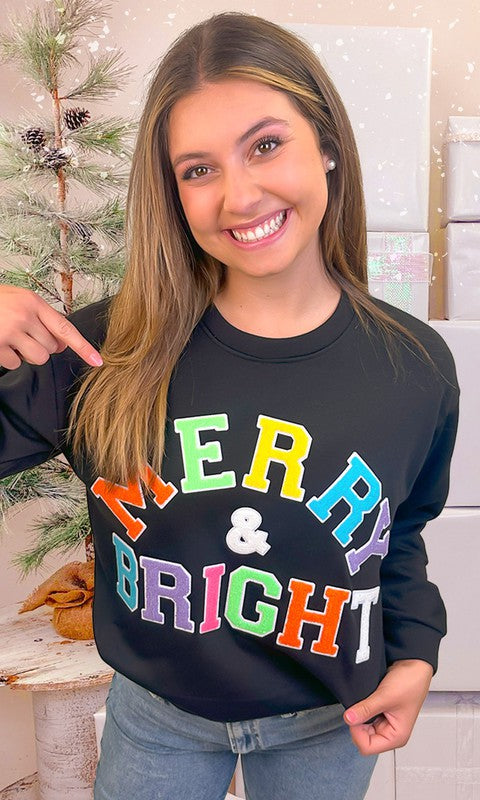 Soft Ideal Chenille Merry and Bright Sweatshirt