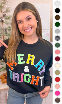 Soft Ideal Chenille Merry and Bright Sweatshirt