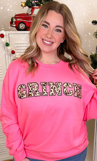 Leopard Ideal Chenille Grinch Graphic Sweatshirt