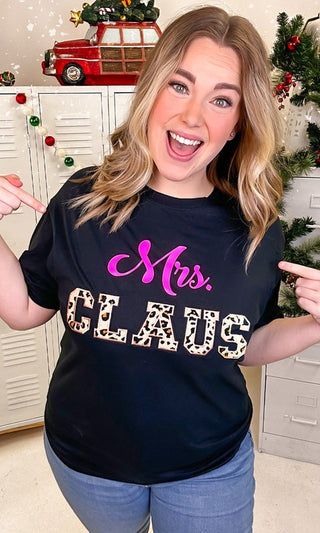 Leopard Ideal Chenille Mrs. Claus Graphic T-Shirt - 1985 the VAULT Boutique