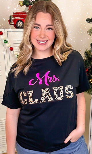 Leopard Ideal Chenille Mrs. Claus Graphic T-Shirt - 1985 the VAULT Boutique