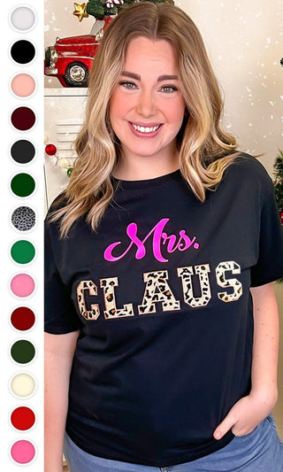 Leopard Ideal Chenille Mrs. Claus Graphic T-Shirt - 1985 the VAULT Boutique